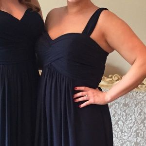 Bill Levkoff Navy Chiffon 736 Bridesmaid Dress